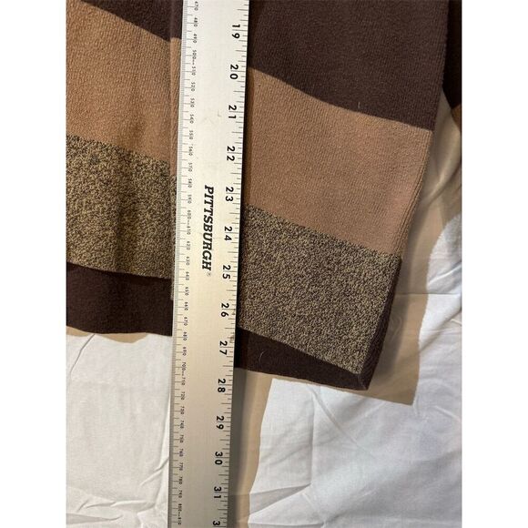 VTG Crazy Horse Liz Claiborne Earthy Boho Chic Colorblock Striped Sweater 2 XXL - Picture 6 of 9
